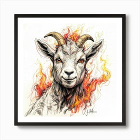 Goat On Fire 24 Art Print