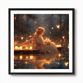 Fairy On A Boat Art Print