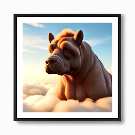 Dog In The Clouds Art Print