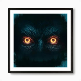 Image Of Pair Of Glowing Eyes In The Darkness Op (2) Art Print