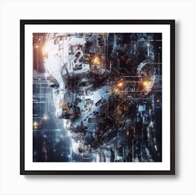 Cyborg Head Art Print