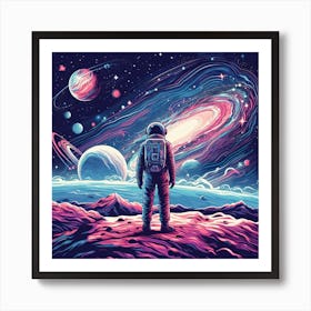 Space Man In Space Art Print