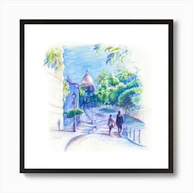 Paris Street Scene. Wall prints. Art Print