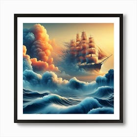 Sailing Ship In The Ocean 3 Art Print