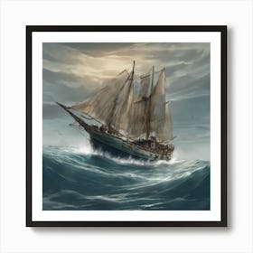 Sailing Ship In The Ocean Art Print