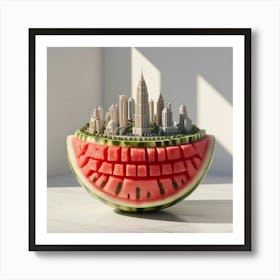 city on watermelon Art Print