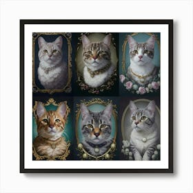 Portraits Of Cats Art Print