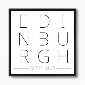 Edinburgh Scotland Typography City Country Word Art Print