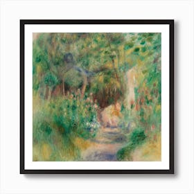 Landscape With Woman Gardening, Pierre Auguste Renoir Art Print