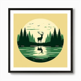 Deer silhouette 1 Art Print