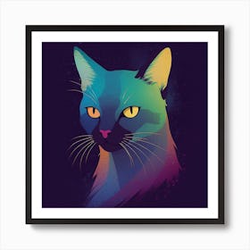 Rainbow Cat Art Print