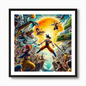 Dragon Ball Z vs One Piece 3 Art Print