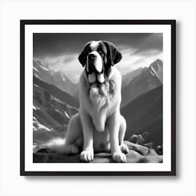 St Bernard Dog 76 Art Print