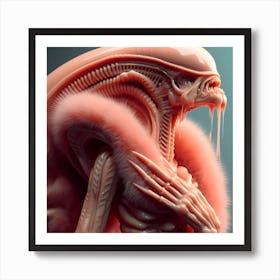 Alien Portrait Peach 3 Art Print