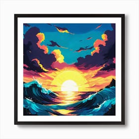 Sunset Painting Affiche