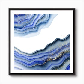 Sparkling Blue Agate Texture 08 Art Print