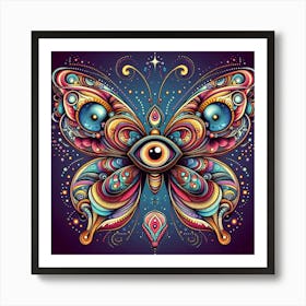 Psychedelic Butterfly Art 3 Art Print