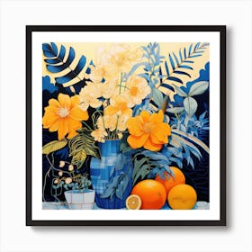 Oranges In A Vase Art Print