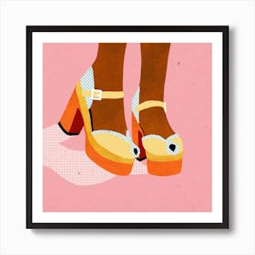 Vintage Shoes Square Art Print