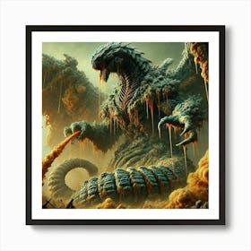 A Towering, Serpentine Kaiju Named Aphraxis, The A Art Print