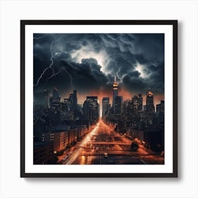 New York City At Night 1 Art Print