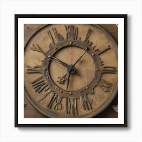 Clock With Bats Art Print