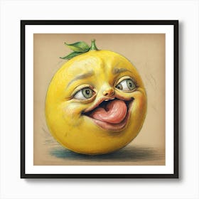 Emoji Lemon 3 Art Print