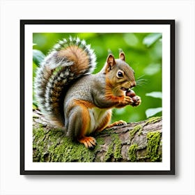 Squirrel Eating Acorn 2 Art Print