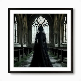 Gothic Bride In Church 1 Art Print