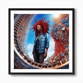 Woman With Dreadlocks Art Print