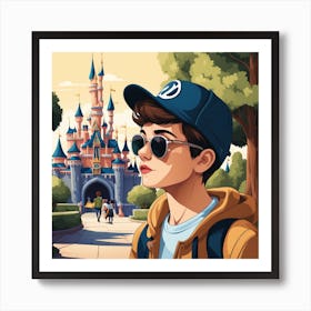 Boy in Disneyland Art Print