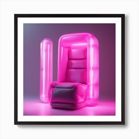 Furniture Design, Tall Mobilephone, Inflatable, Fluorescent Viva Magenta Inside, Transparent, Concep (5) Art Print