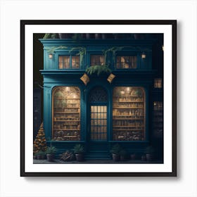 Bookshop At Night Art Print