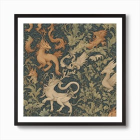 William Morris Prints Featuring Elaborate Designs Esrgan Art Print
