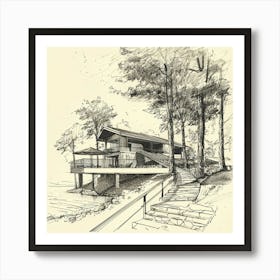 House By The Lake Art Print