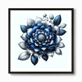 Blue Dahlia Art Print