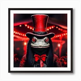 Creepy Frog Carnival Ring Master with Top Hat Art Print