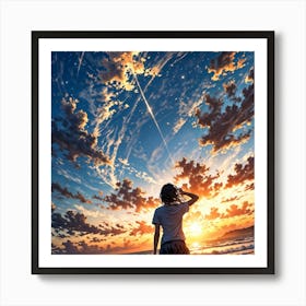 Sunset On The Beach Art Print