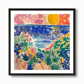 Seaside Doodle Matisse Style 2 Art Print