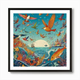 Birds Of The Sea Art Print