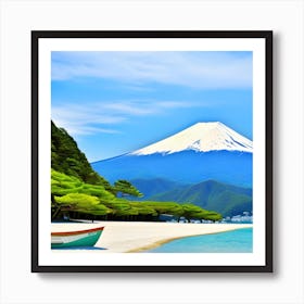 Mt Fuji View With Beach Art Print