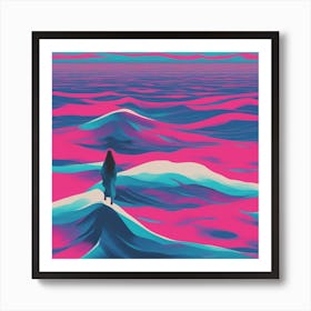Minimalism Masterpiece, Trace In The Waves To Infinity + Fine Layered Texture + Complementary Cmyk C (42) Art Print