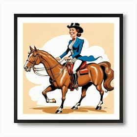 Equestrian Woman Riding Horse 1 Art Print