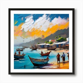 Fishing Boats On The Beach 8 Art Print