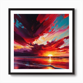 Sunset At The Beach 235 Art Print