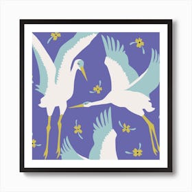 Veri Peri Cranes Square Art Print