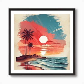 Sunset Painting Art Print