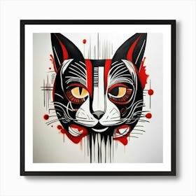 Cat Head Art Print