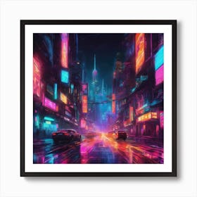 Neon City Art Print