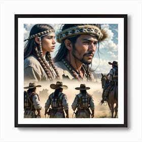 Lone Ranger Cowboys And Indians Art Print